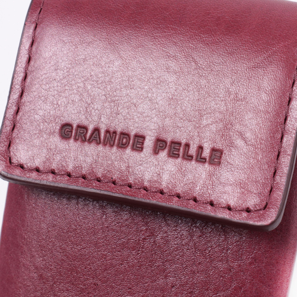 Ключница для женщин в виде футляра из натуральной кожи GRANDE PELLE 22572 Бордовый Киев - изображение 6