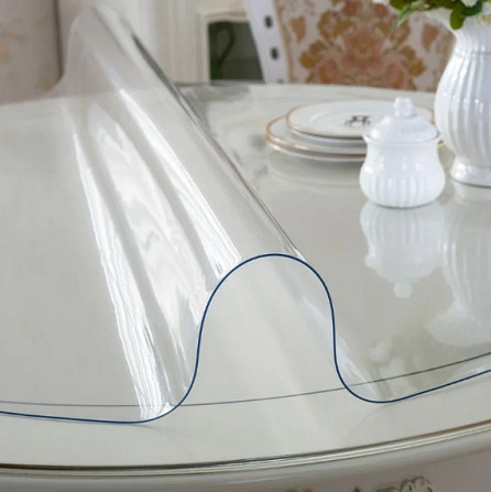 Мягкое стекло Прозрачная силиконовая скатерть на стол Soft Glass Защита для мебели 3.7х1.0 м Толщина Винница - изображение 1
