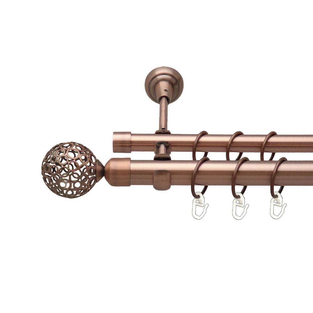 Карниз Orvit Савона металевий дворядний відкритий Мідь 25\19 мм 200 см (00-00012625) Львів - фото 1