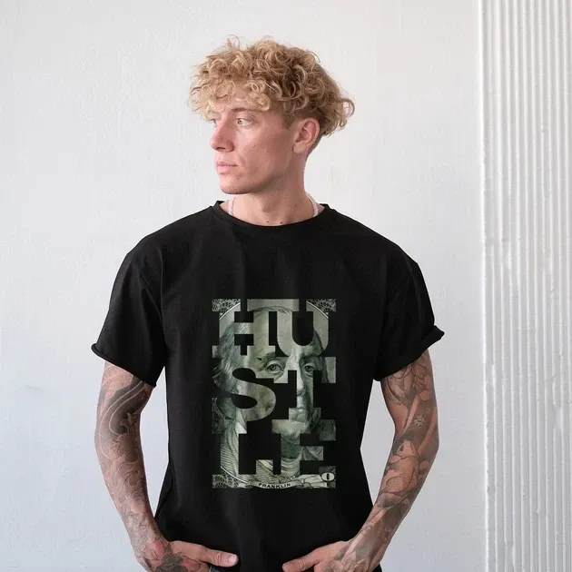 Футболка чоловіча з  принтом Hustle B Розмір 48 Anime0041 Дніпро - фото 4