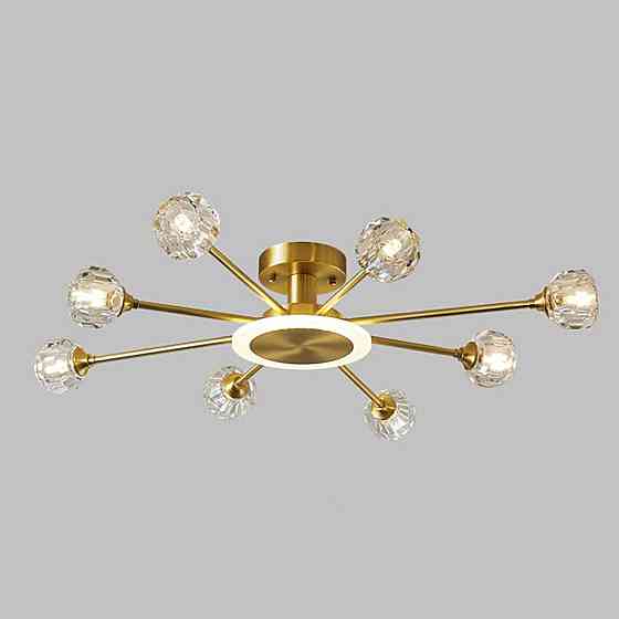 Светодиодная люстра Луч 8810-С (Золотистая) на 8+1 плафонов Киев