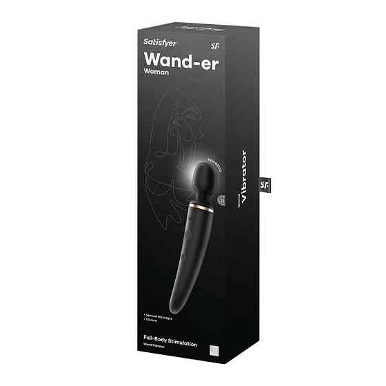 Вибромассажер Satisfyer Wand-er Woman (Black/Gold), водонепроницаемый, мощный, размер XXL Sex Aura Киев