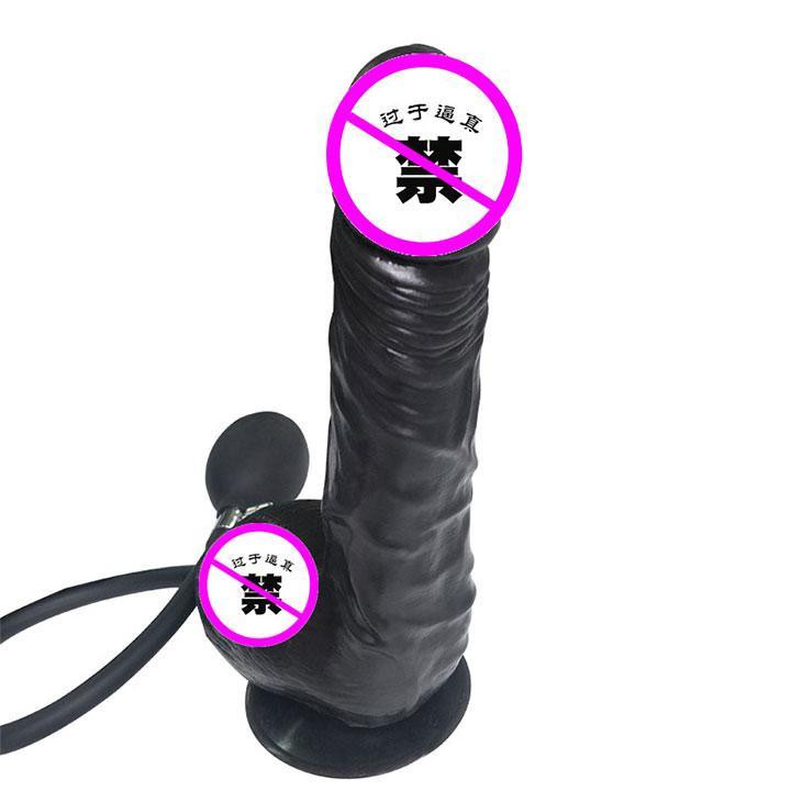 Надувний реалістичний фалоімітатор із грушею "Blow Me Up" - 19*4,2 см - Чорний Вінниця - фото 2