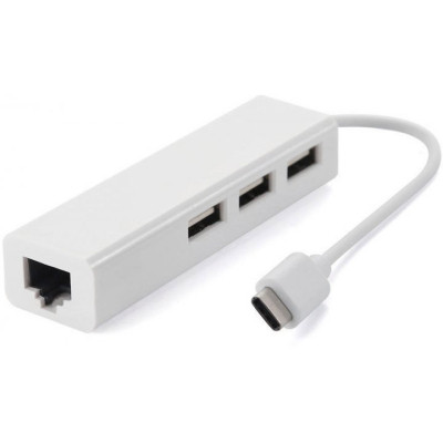 Концентратор Value Type-C Hub 3-port USB2.0 + RJ45 Fast Ethernet White (S0742) Вінниця - фото 1