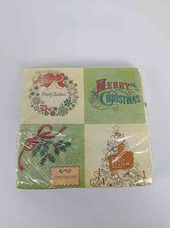 Новорічна серветка (ЗЗХЗЗ, 16 шт.) La Fleur "Вінтажна ялинка" (664) (1 пачка) Харків