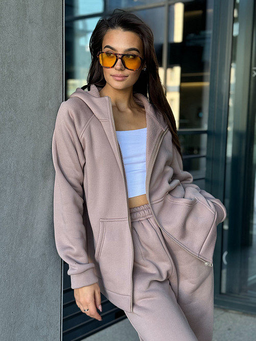 Флисовый женский спортивный костюм Какао 46/48 Харьков - изображение 6