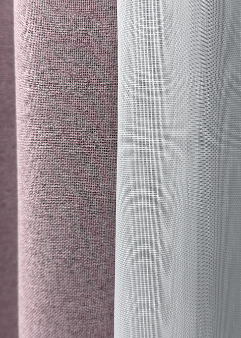 Комплект штор VR-Textil 100% блекаут ASHEN NIGHT 200х270 2шт і Тюль 500х270 1843ш-1153т пудровий з білим 71-088/6 Київ - фото 6