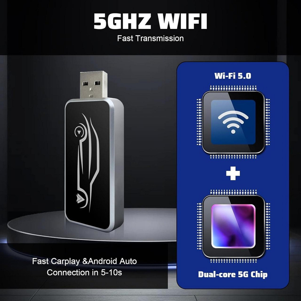 Бездротовий адаптер CarPlay Android Auto 2в1 для iPhone iOS 10+ Android 11+ з USB Type-C універсальний, карплей бездротовий Київ - фото 7