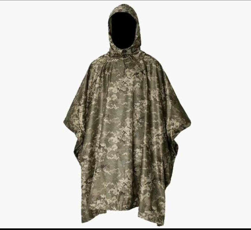 Дощовик пончо піксель водонепроникний проклеєний тактичний камуфляжний накидка Одеса - фото 3