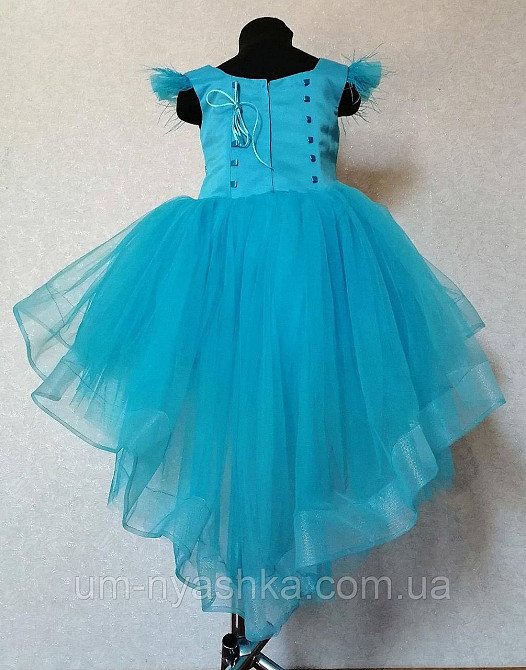 Детское нарядное платье удлиненное сзади голубое 116-134 Кривой Рог - изображение 4