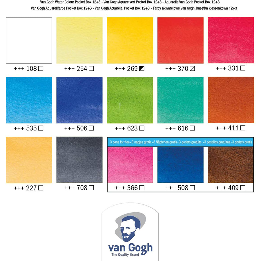 Набор акварельных красок VAN GOGH Pocket box 12 скол Киев - изображение 4