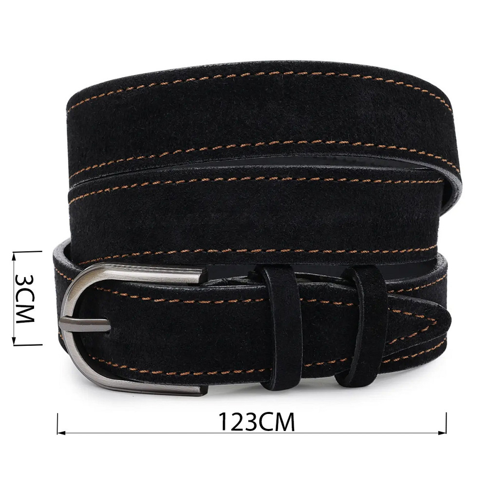Замшевый ремень для женщин Vintage 20799 Черный Киев - изображение 4