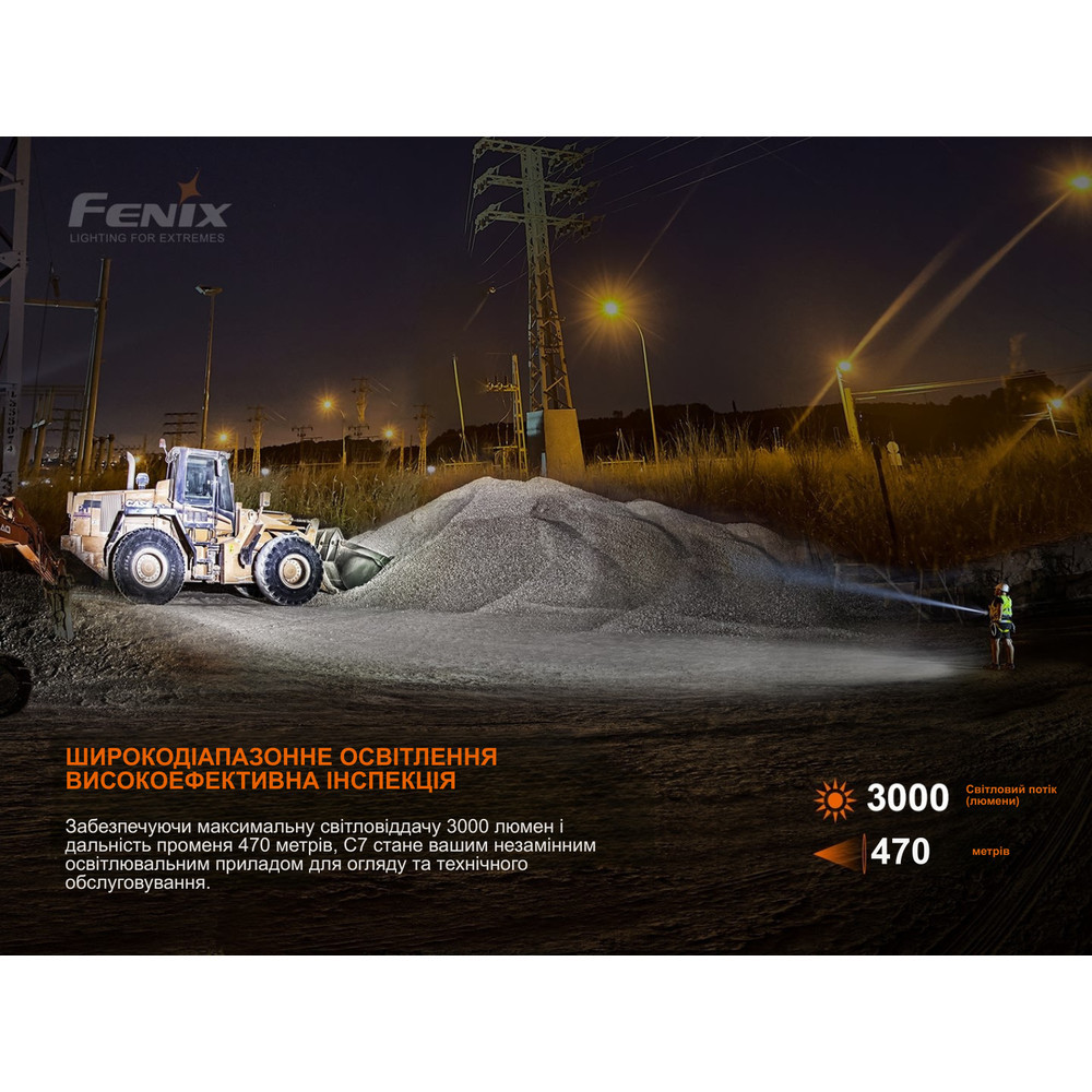 Фонарь ручной Fenix ​​C7 лимитированная серия (Оранжевый) Винница - изображение 8