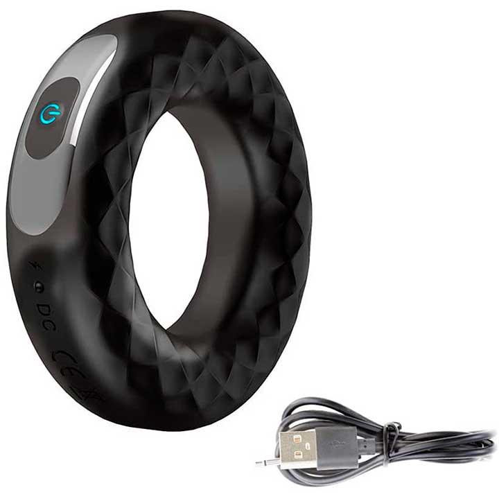 Кільце на пеніс вібруюче силіконове (10 режимів) - Чорний - 7,3*1,9 см Вінниця - фото 1