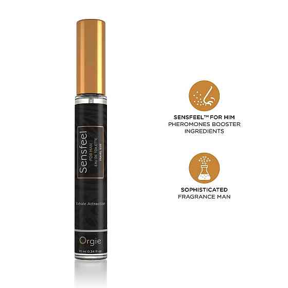 Чоловічі парфуми з феромонами Orgie – Sensfeel for Man Travel Size (10 мл), цитрусово-деревний аромат Sex Aura Київ