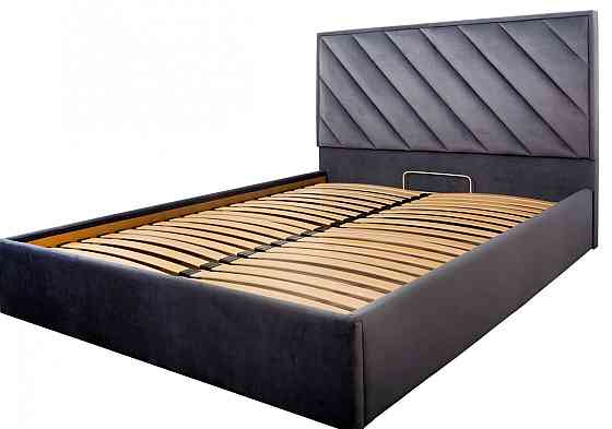 Ліжко Двоспальне Chicago VIP 180 х 200 см Amore 32 З додатковою металевою цільнозварною рамою Темно-сірий Дніпро