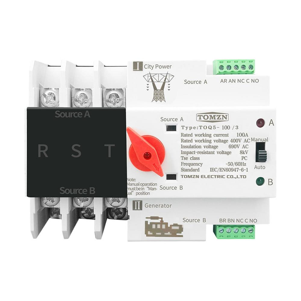 Автоматичний перемикач (АВР) під DIN-рейку TOMZN TOQ5/3P 100A 3 полюси (51-00114) Киев - изображение 6