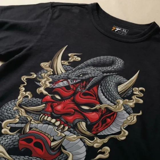 Футболка чоловіча з  принтом Oni Mask Розмір 48 Anime1030 Дніпро