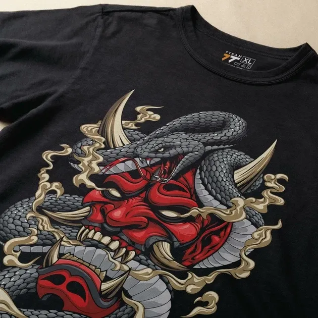 Футболка чоловіча з  принтом Oni Mask Розмір 48 Anime1030 Дніпро - фото 3