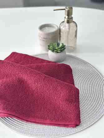 Комплект рушників Ideal Textile однотонних 50х90см + 70х140см 400 г/м2 (56860932) Бордовий Чернівці