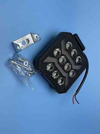 Фара рабочего света LED прямоугольная 108 мм SPOT (направленный свет) — Белый + Желтый свет (8 диодов) Харьков