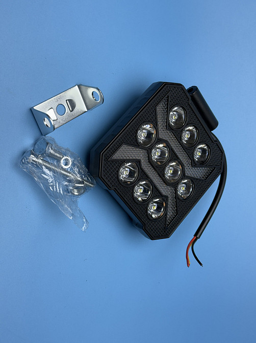 Фара робочого світла LED прямокутна 108 мм SPOT (спрямоване світло) — Біле + Жовте світло (8 діодів) Харків - фото 4