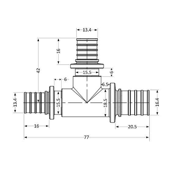 Трійник натяжний Icma No1039 d20х16х16 851039GWBOBO0 Київ