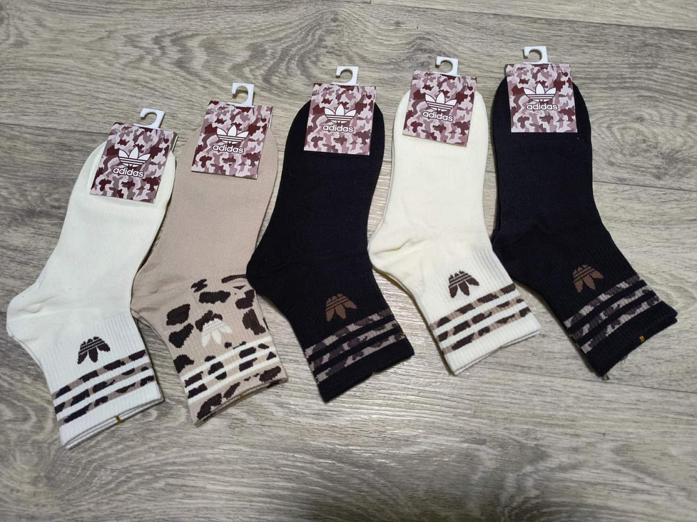 Женские носки средней высоты из хлопка в наборе (5 штук) Adidas. Размер 36-41 Киев - изображение 7