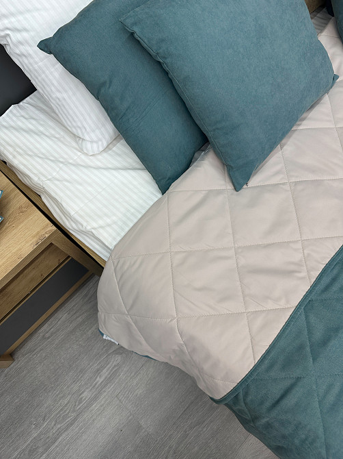 Покрывало стеганое Decorator Sparta Diamond ромб 240х260 см серо-голубой (85-063) Киев - изображение 6