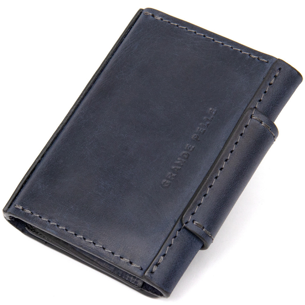 Матовая кожаная визитница Черный (GRANDE PELLE) Киев - изображение 6