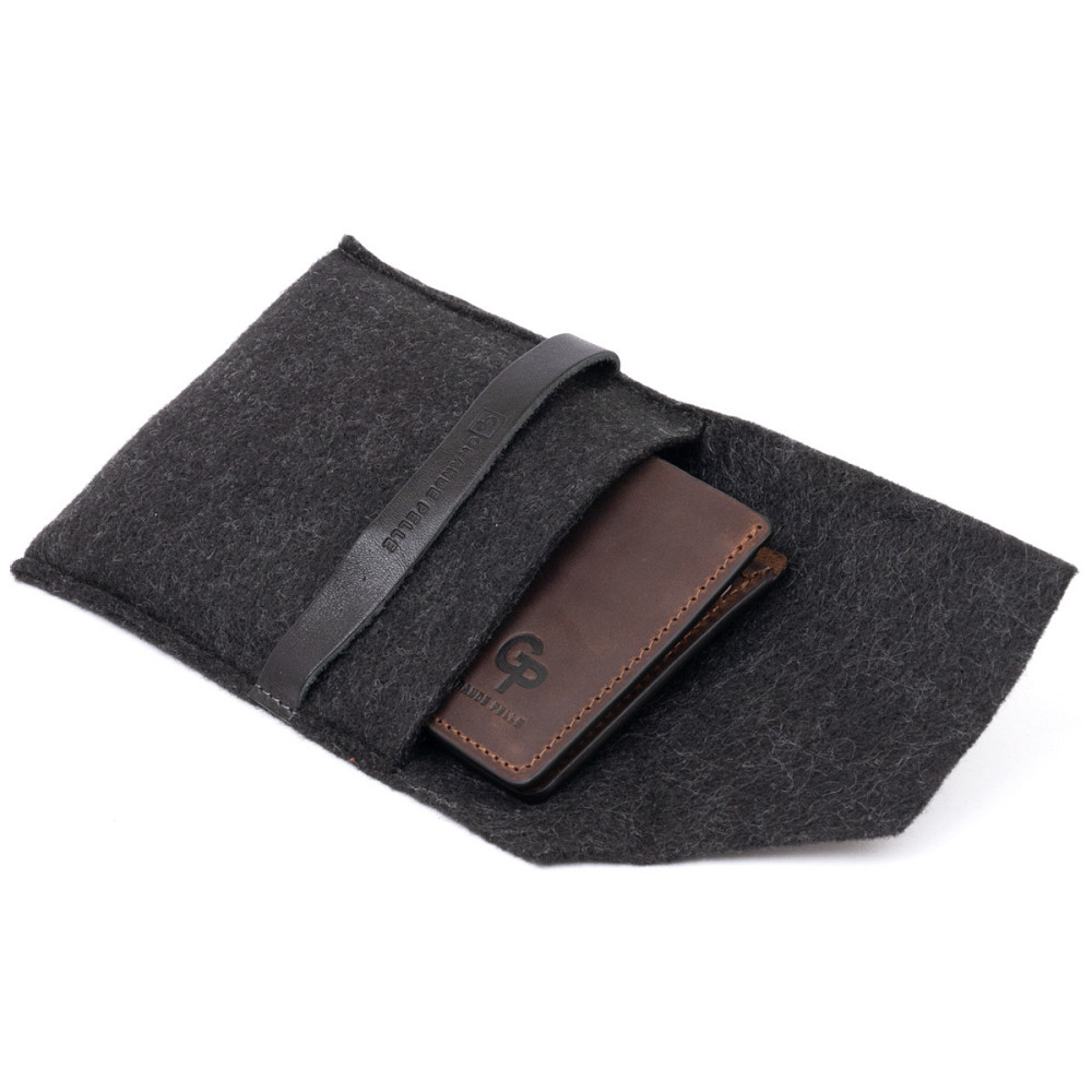 Тонке горизонтальне портмоне Cardi без застібки в матовій шкірі GRANDE PELLE 11310 Коричневе Київ - фото 7