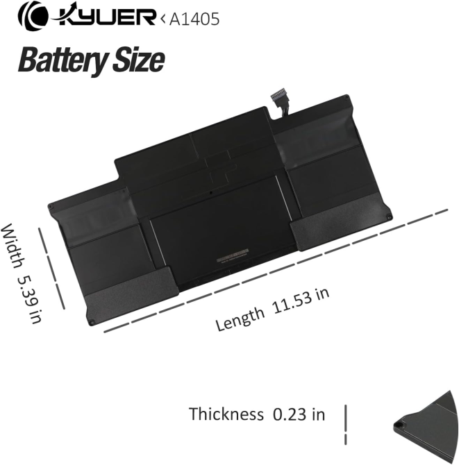 Акумуляторна батарея K KYUER A1496 A1405 A1377 для Apple MacBook Air 13" A1466 A1369 (2010-2017) 7200 мАг 7.6V 55Вт·год Київ - фото 9