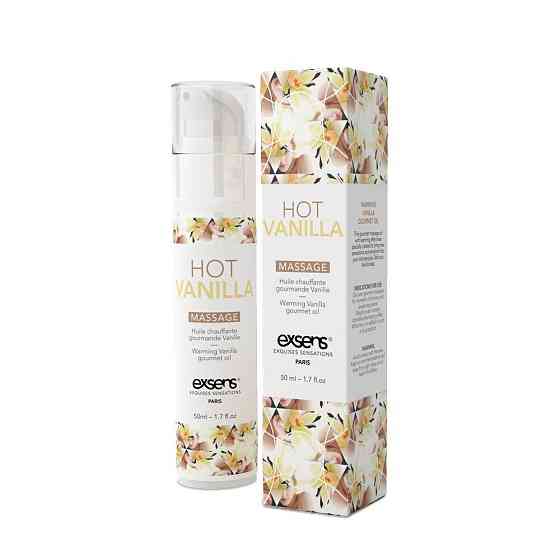 Масажна олія EXSENS Hot Vanilla 50мл розігріває, без цукру, без парабенів, їстівна Sex Aura Київ