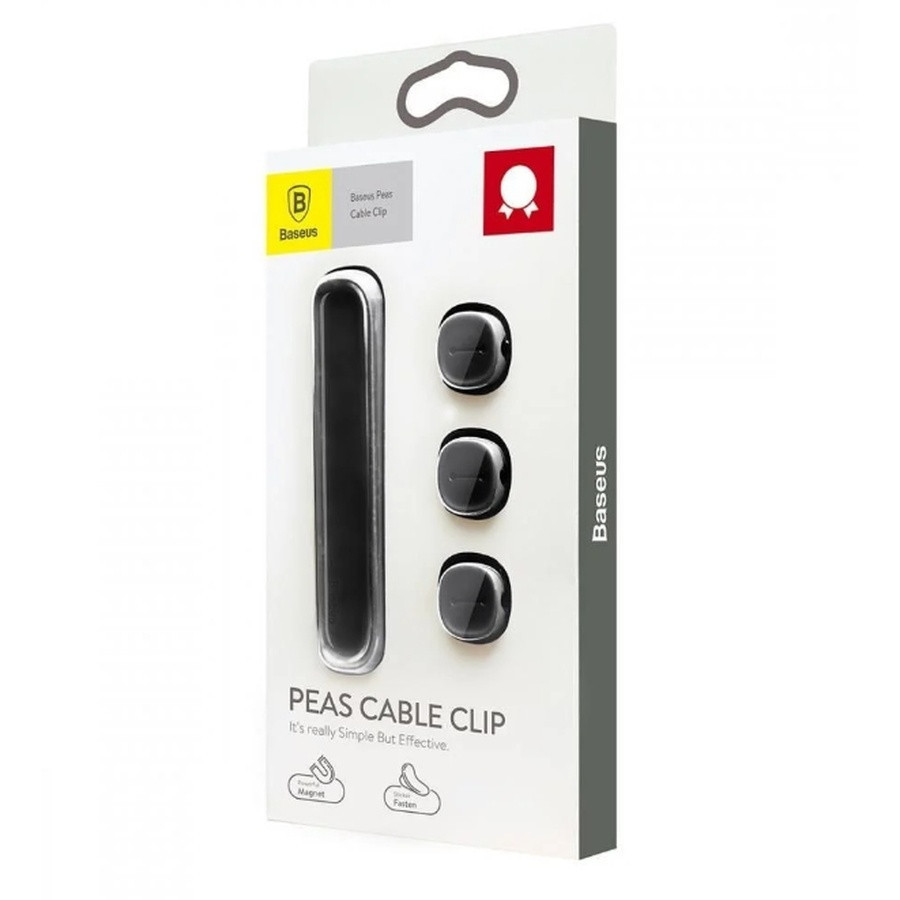 Тримач-затискач для кабелю магнітний Baseus Peas Cable Clip Black Київ - фото 2