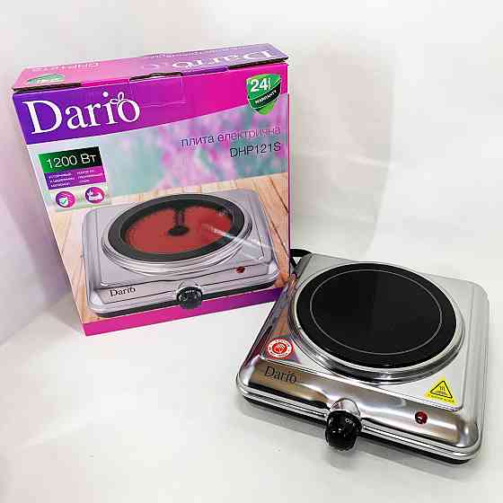 Бытовая переносная электроплита DARIO DHP121S 1200 Вт, Настольная электроплита удобная RH-54 Львов