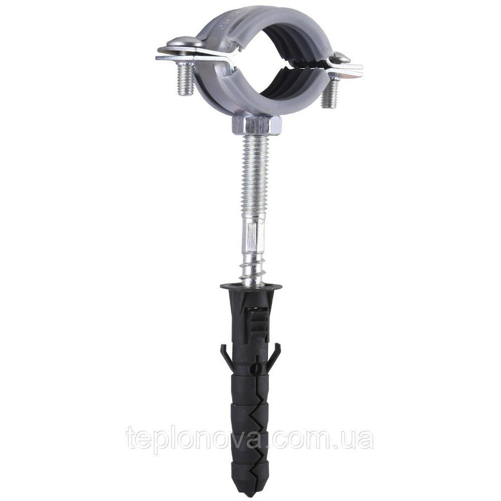 Хомут у складі CR 3/4| (25-30 мм) з гвинтом-шурупом 8*80 і дюбелем у уп., сірий Чернівці - фото 4