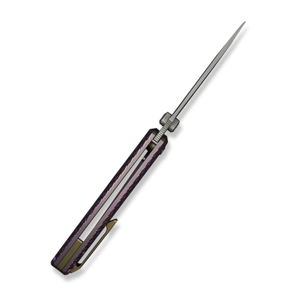 Ніж складаний туристичний Weknife Dracarys, (9.1 см) Böhler M390 / титан 6AL4V фіолетовий/золотий Київ - фото 8