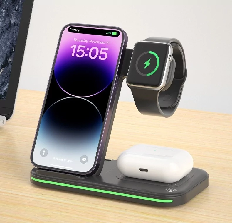 Бездротова зарядна станція OJD-95 Wireless Charger Stand (з функцією MagSafe) 15W Вінниця - фото 2