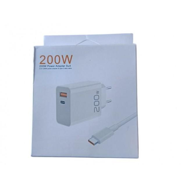 Адаптер 200W с USB и Type-C выходами + кабель USB-Type-C, поддержка быстрой зарядки USB/PD для устро Киев - изображение 2