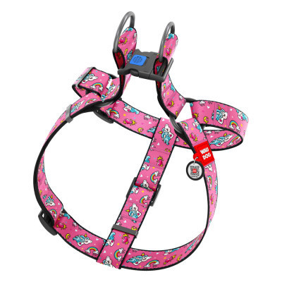 Шлея для собак WAUDOG Nylon з QR паспортом "Єдинороги" пластиковий фастекс XL (324-0013) Вінниця - фото 2