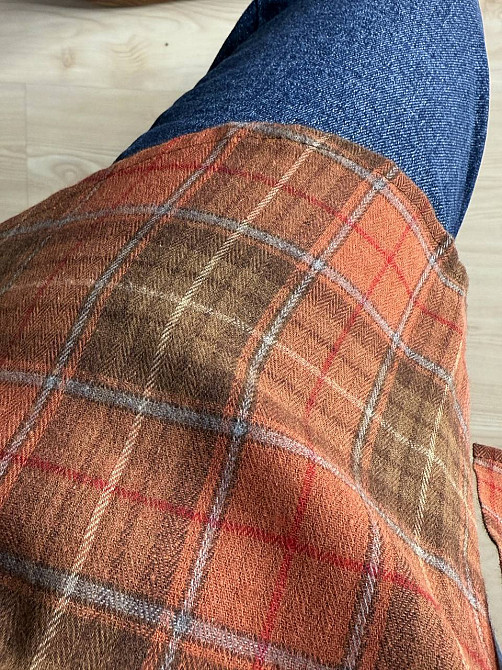 Сорочка жіноча A-N 8313 у клітинку оверсайз широка бавовняна, помаранчевий, one size Київ - фото 5