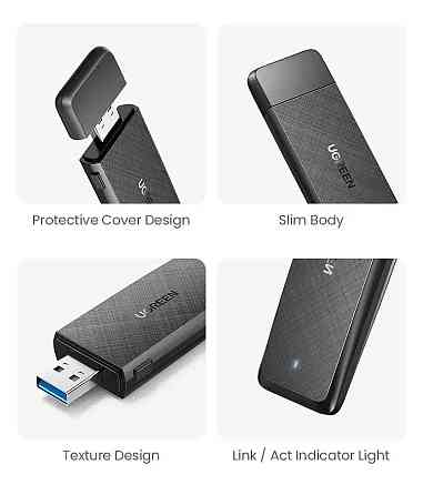 Двухдиапазонный Wi-Fi AC адаптер Ugreen USB3.0 1300Mbps 2.4/5.8Ghz 50340 CM492 Николаев