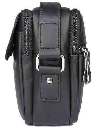 Сумка з натуральної шкіри зерниста Чорна (Vintage) Київ