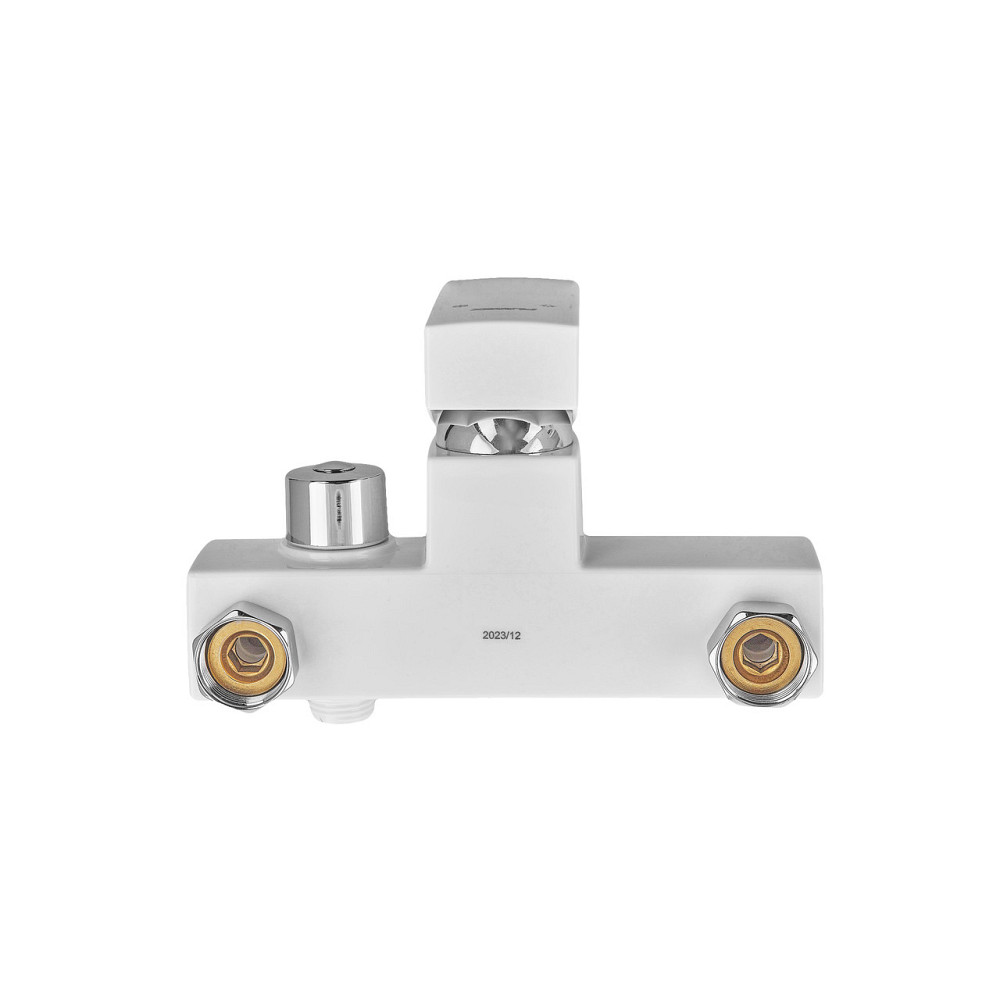 Смеситель для ванны Plamix Kubus-009 EURO SET белый с душевым шлангом и лейкой Харьков - изображение 5