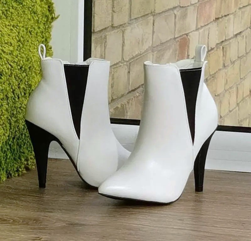 Жіночі Черевики Білі на Каблуку Шкіряні Модельні Ботильйони Напівчоботи (розміри: 36,37,38,39,40) - 60-1 Дніпро - фото 4