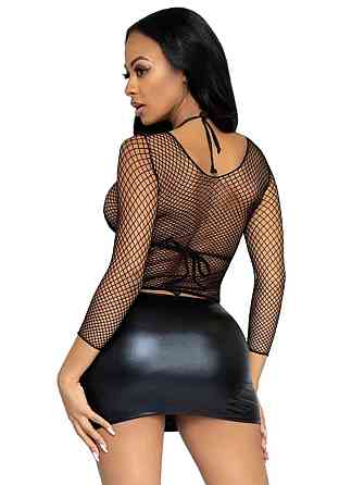Сітчастий топ Leg Avenue Long Sleeves T-Shiets Black, One Size Sex Aura Київ