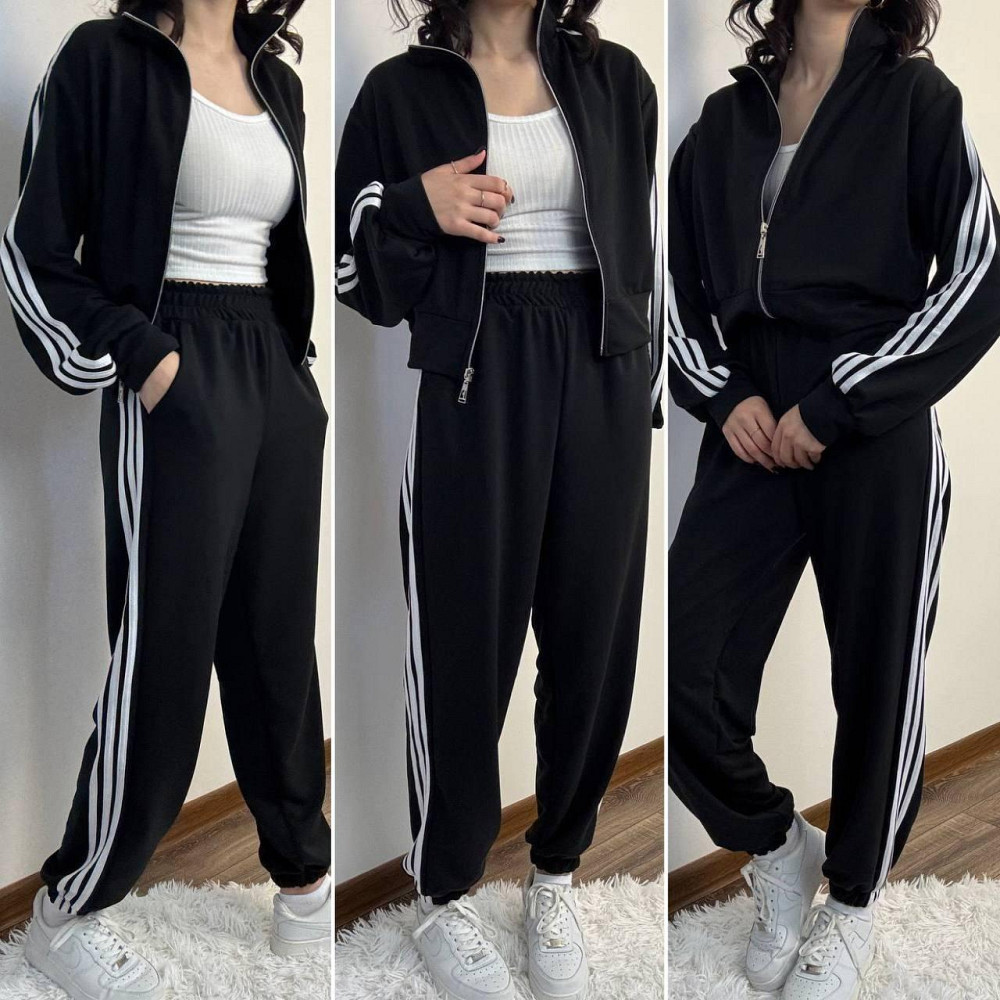 Женский повседневный спортивный костюм двойка: кофта и штаны с лампасами турецкая двунитка Одесса - изображение 1