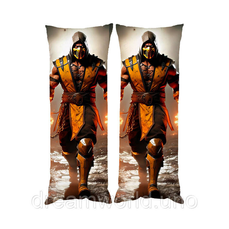 Подушка дакімакура Скорпіон Mortal Kombat декоративна подушка для обіймання 30х60 Харків - фото 1