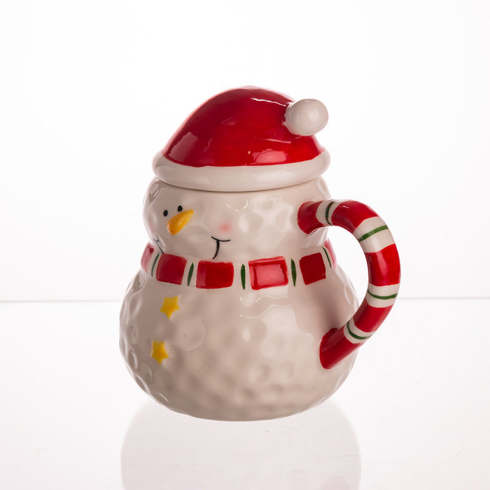 Чашка з кришкою "Снеговик" для чаю та кави 400 мл Київ - фото 1