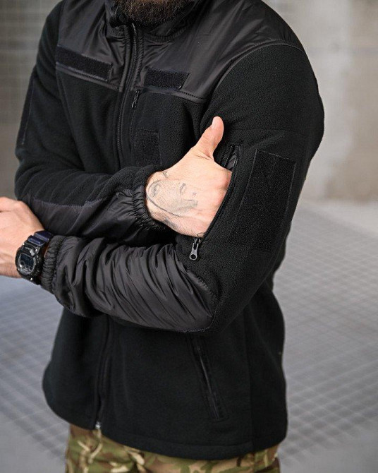 Тактическая флисовка DETROID  черная ПП4746 Одесса - изображение 5